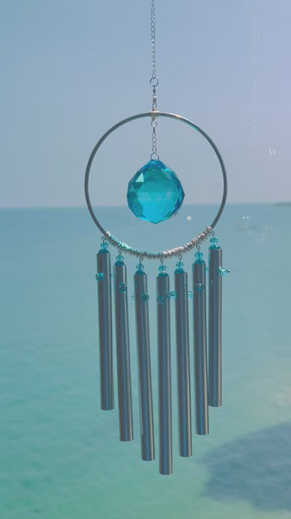 Aqua Dream Prism Chime – Crystal Suncatcher Wind Chime