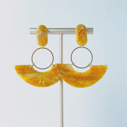 Golden Drop Arch Earrings