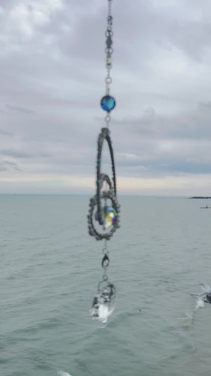 Moonlit Bat — Celestial Crystal Bat Suncatcher