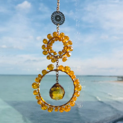 Orange AB Glass Suncatcher – Handmade Crystal Window Decor