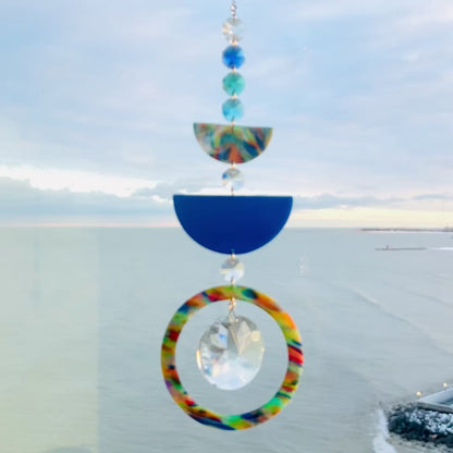 Colorful Arch & Circle Polymer Clay Suncatcher