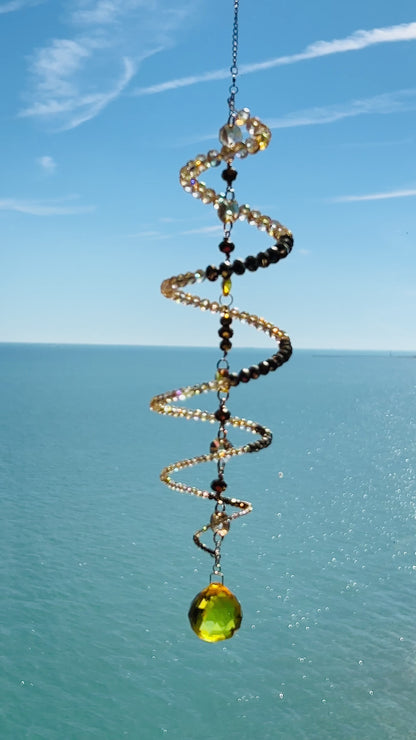 Golden Hour – Gold Spiral Crystal Suncatcher