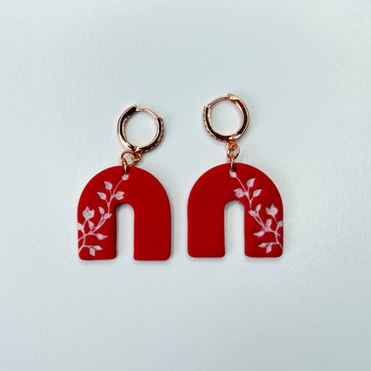 Scarlet Vine Arch Earrings