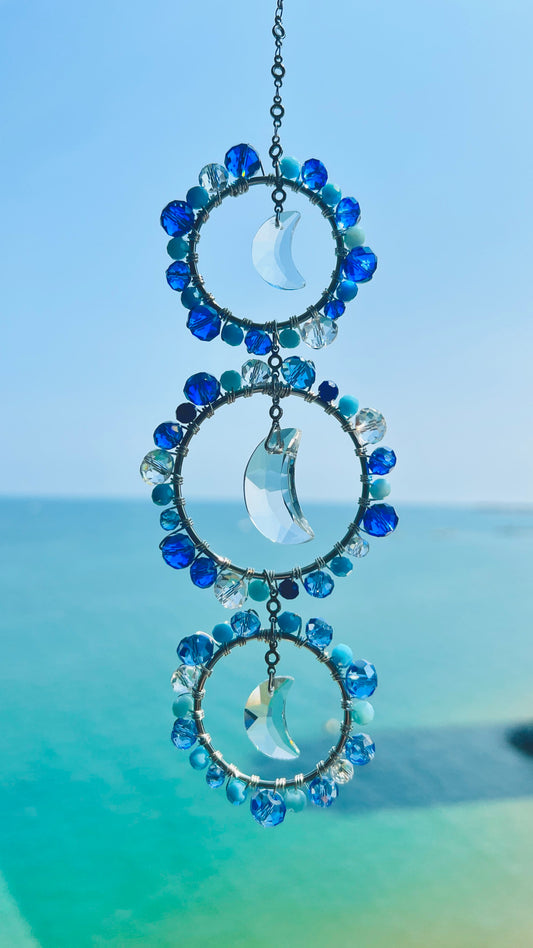 Suncatchers Blue Moon Glass Bead Suncatcher