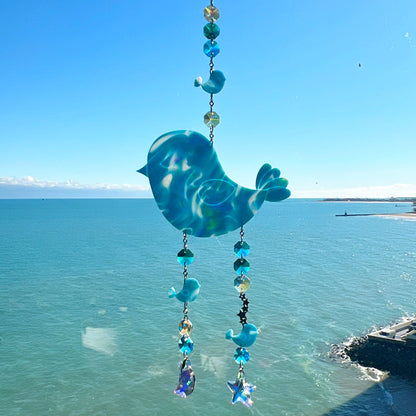 Suncatchers Marbled White / Blue / Green Bluebird Suncatcher