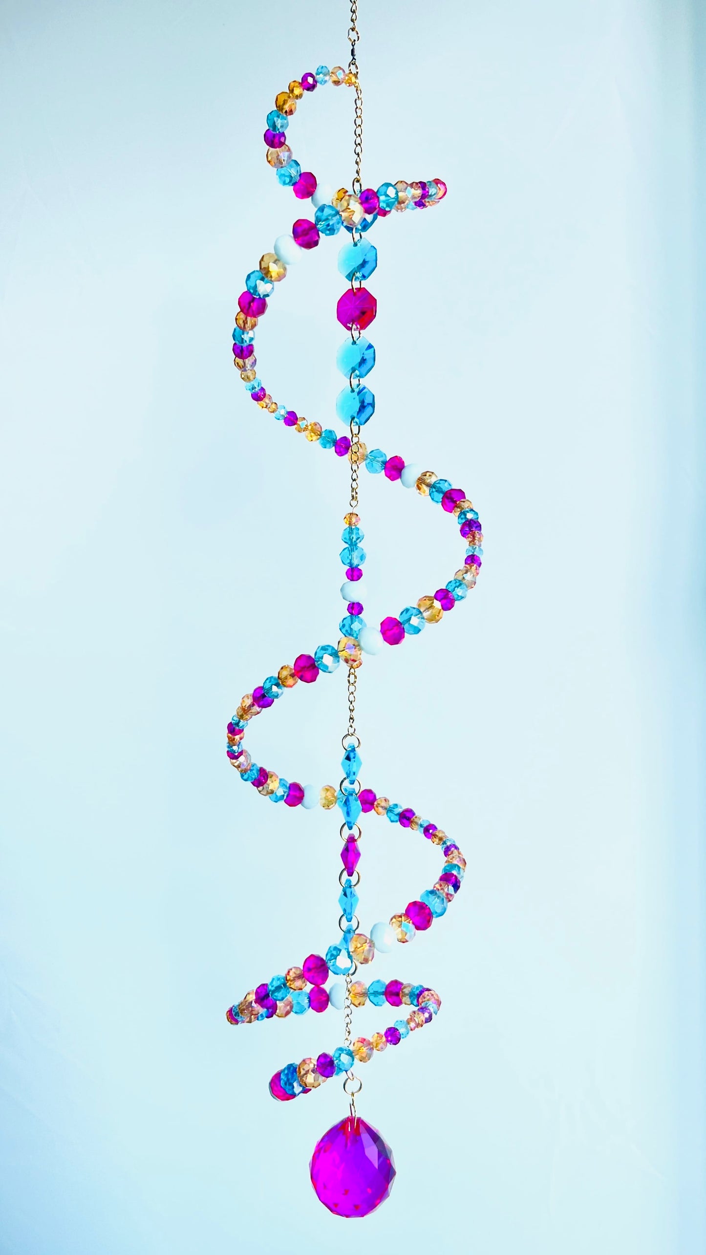 Suncatchers Cotton Candy Coast Glass Spiral Suncatcher