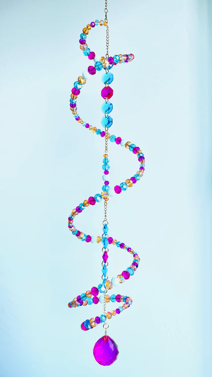Suncatchers Cotton Candy Coast Glass Spiral Suncatcher