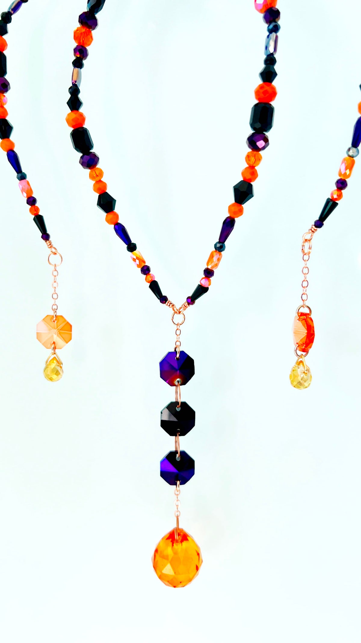 Suncatchers Ember Night – Black, Orange & Purple Beaded Spider Suncatcher