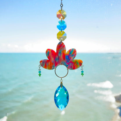 Suncatchers Watercolors | Aqua | Steel Floral Petal Suncatcher