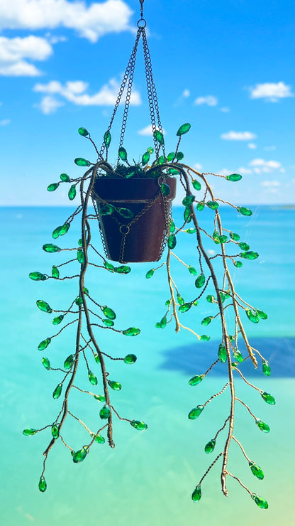 Suncatchers Glass Teardrop ‘Forever’ Plant Suncatcher – Handmade Hanging Prism Décor