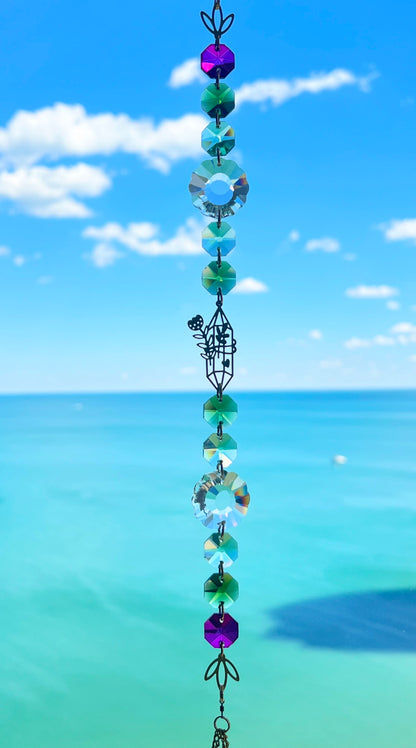 Suncatchers Glass Teardrop ‘Forever’ Plant Suncatcher – Handmade Hanging Prism Décor