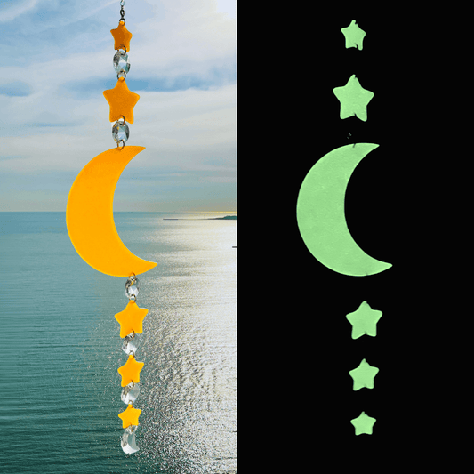 Suncatchers Golden Moon & Stars Solar Glow Suncatcher