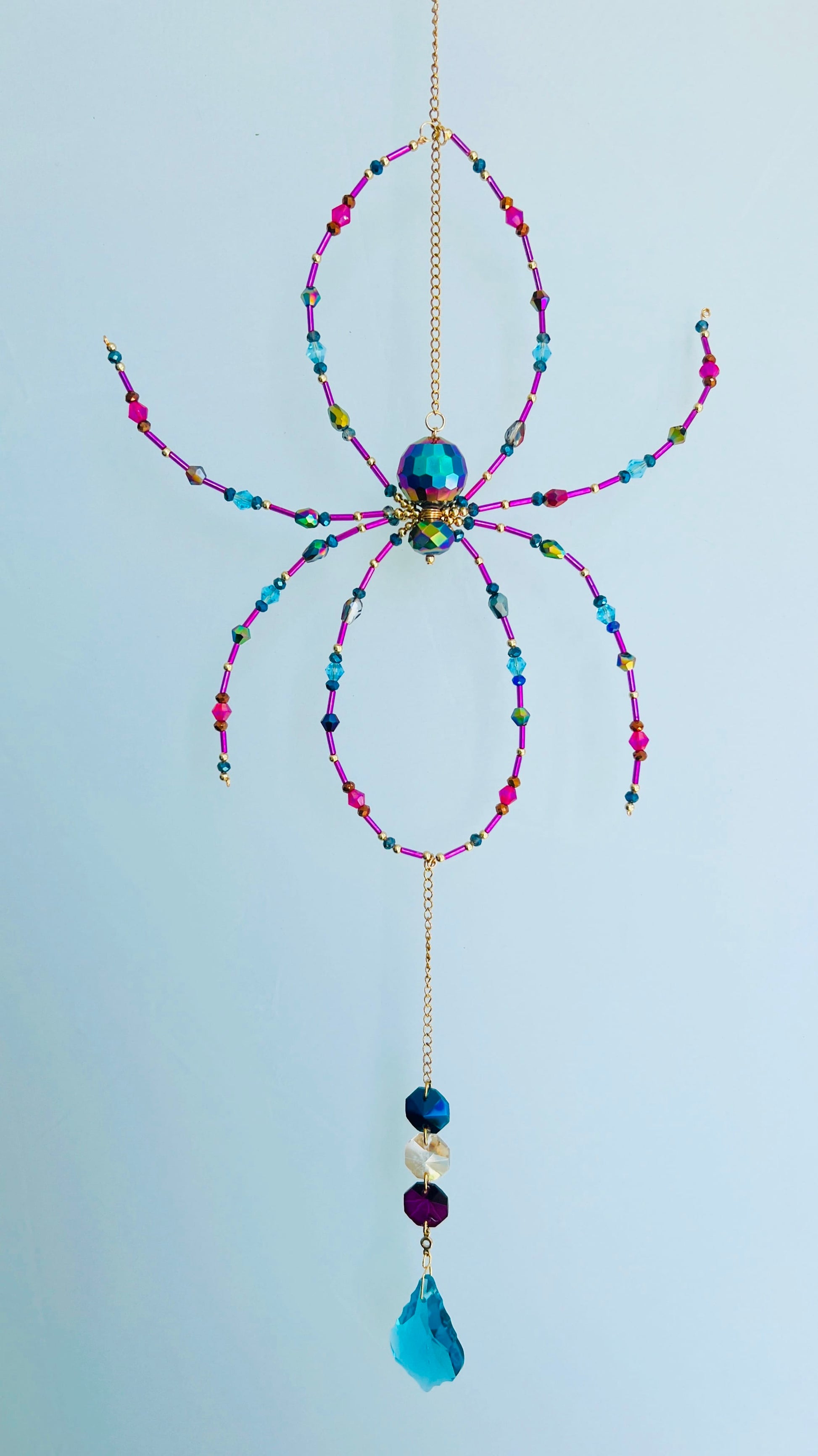 Suncatchers Jewel Weaver Beaded Spider Suncatcher – Glass Crystal Window Hanging
