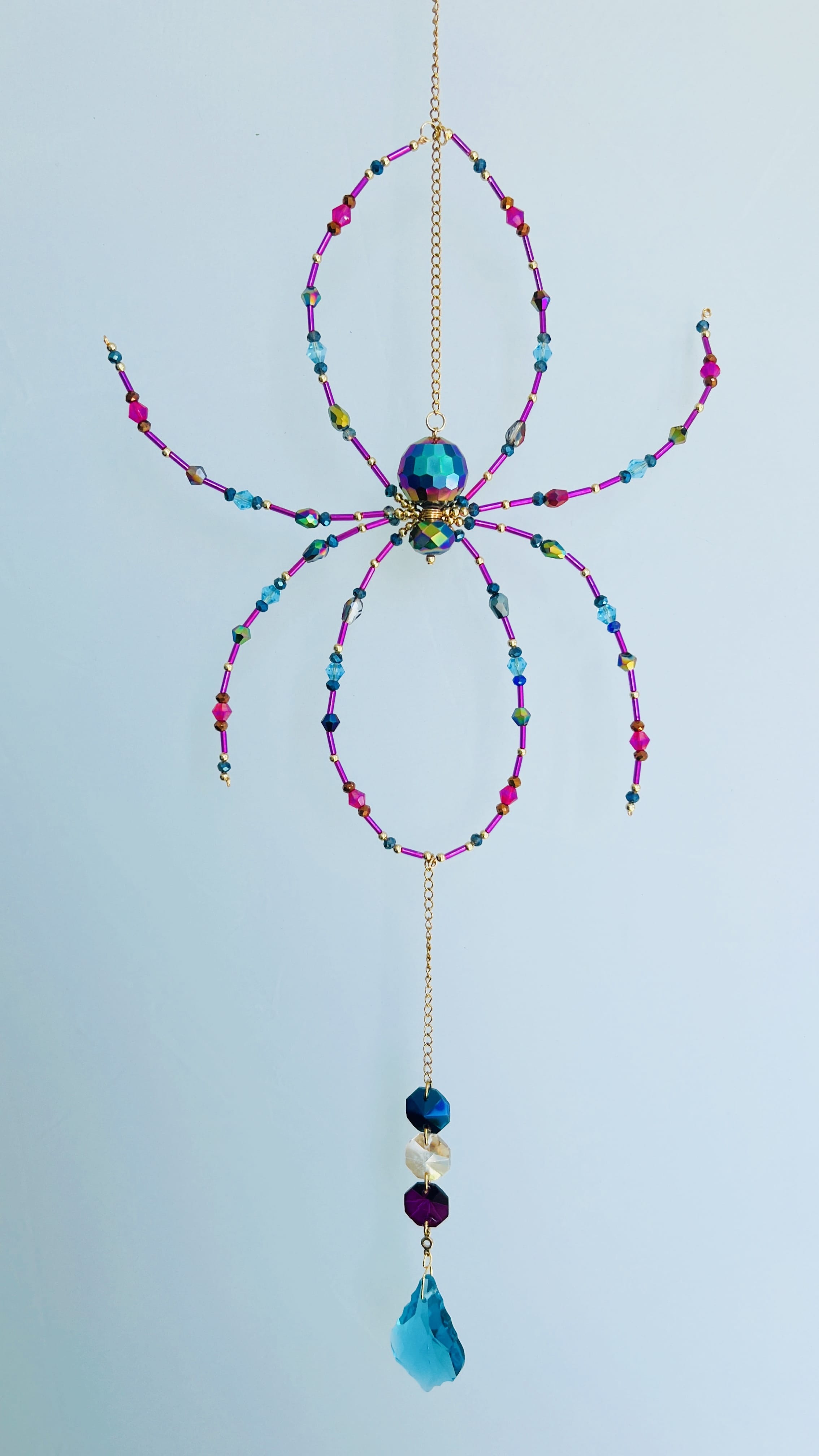 Suncatchers Jewel Weaver Beaded Spider Suncatcher – Glass Crystal Window Hanging