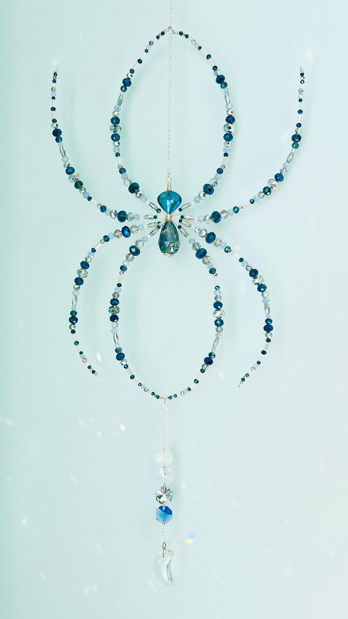 Suncatchers Moonlit Tides Web – Beaded Spider Suncatcher