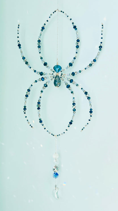 Suncatchers Moonlit Tides Web – Beaded Spider Suncatcher