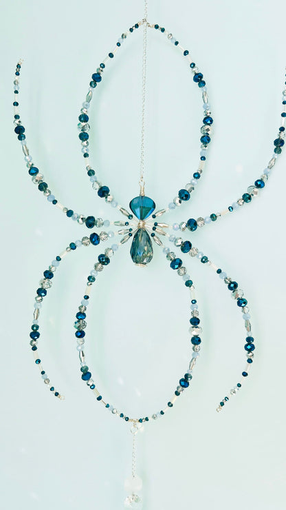 Suncatchers Moonlit Tides Web – Beaded Spider Suncatcher