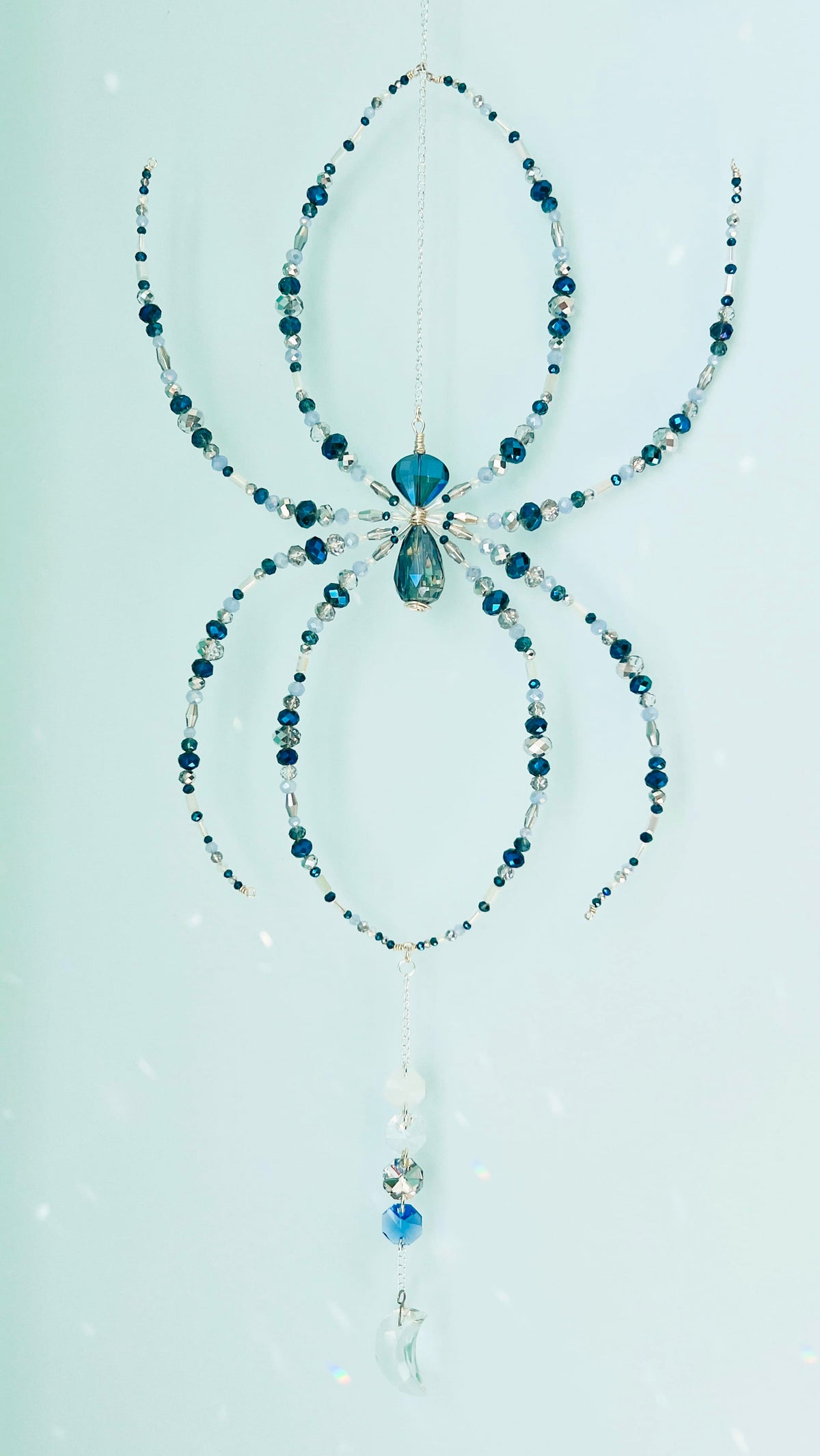 Suncatchers Moonlit Tides Web – Beaded Spider Suncatcher