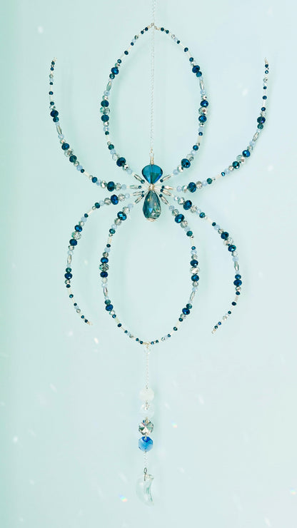 Suncatchers Moonlit Tides Web – Beaded Spider Suncatcher