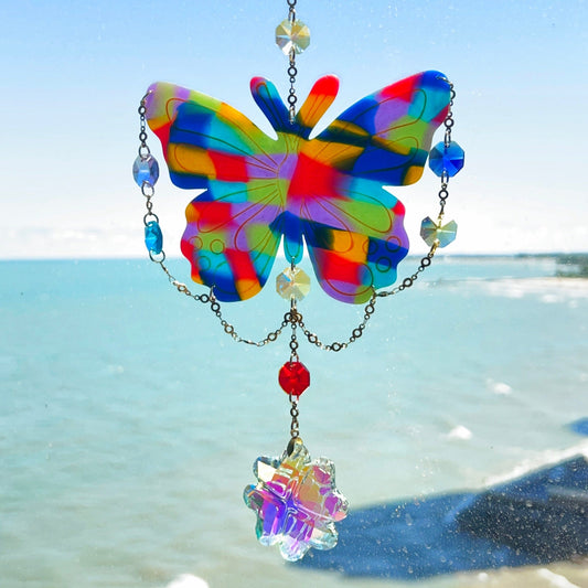 Suncatchers Multicolored | Gold Multicolored Butterfly Suncatcher