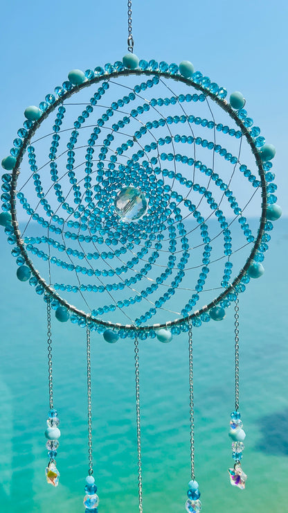 Suncatchers Ocean Orbit Aqua Moon & Star Crystal Suncatcher