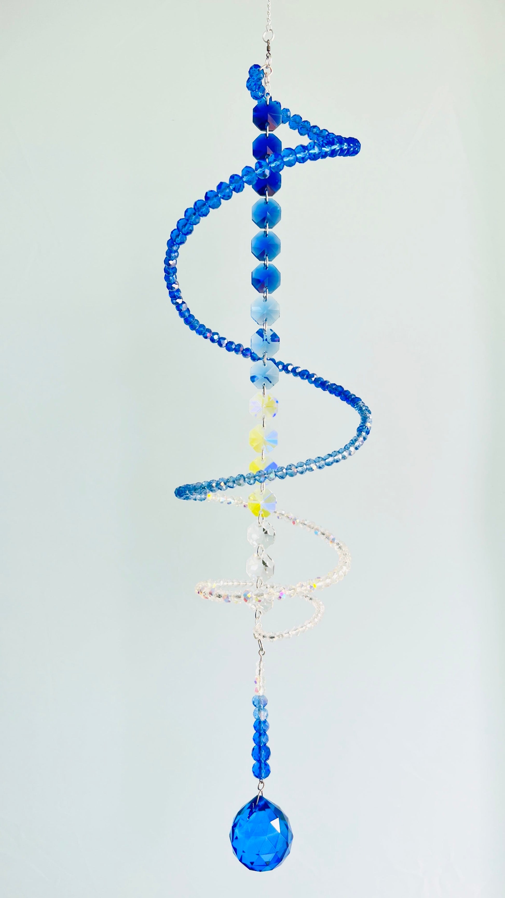 Suncatchers Sapphire Sky Glass Spiral Suncatcher