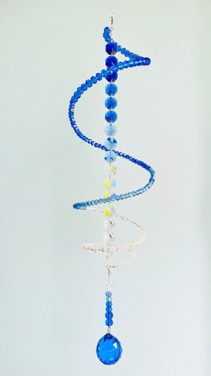 Suncatchers Sapphire Sky Glass Spiral Suncatcher