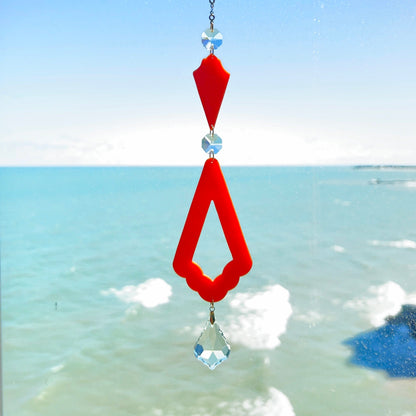 Suncatchers Orange Scalloped Triangle Suncatcher