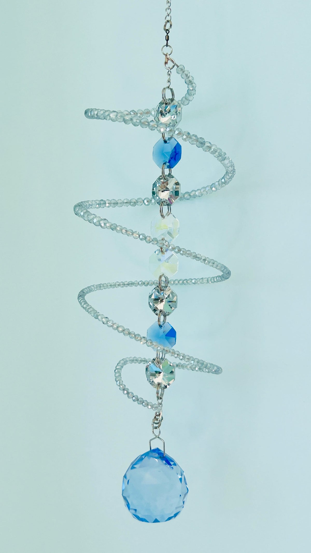 Suncatchers Silver Tides – Spiral Bead Crystal Suncatcher