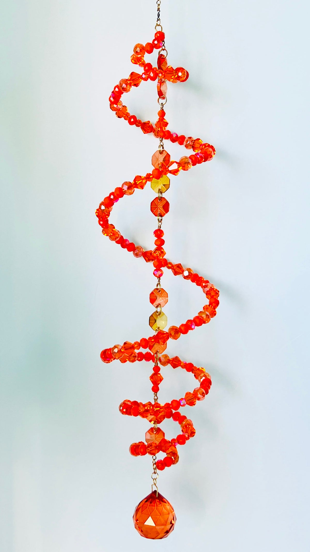 Suncatchers Solar Flare – Orange Spiral Crystal Suncatcher