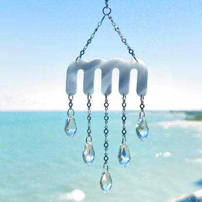 Suncatchers White and Silver Squiggle MM Suncatcher