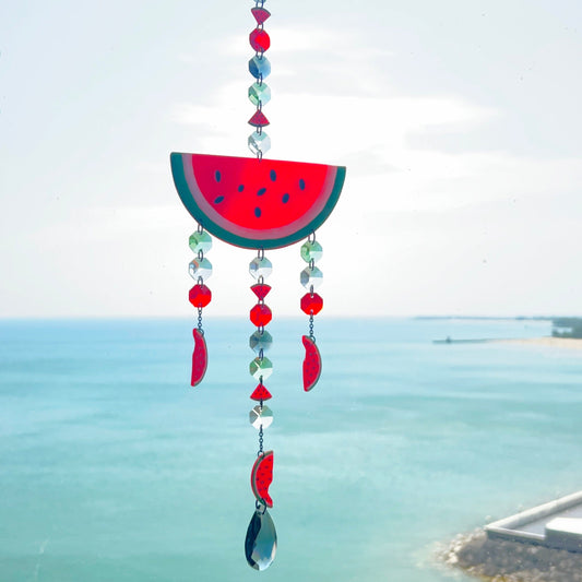 Suncatchers Watermelon Suncatcher – Handmade Polymer Clay Decor