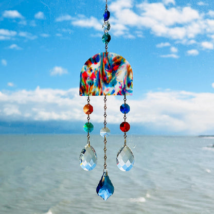 Suncatchers Watercolor Swirl Window Arch Suncatcher