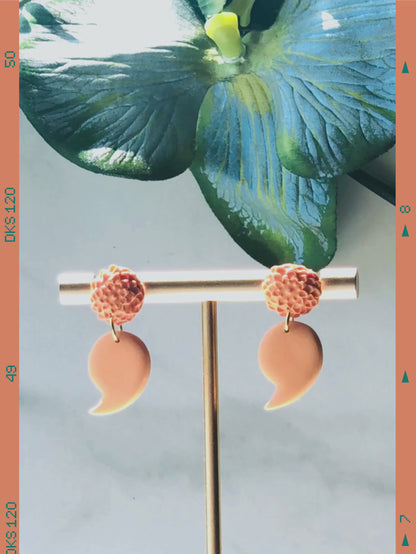 Chrysanthemum Semi-Colon Earrings