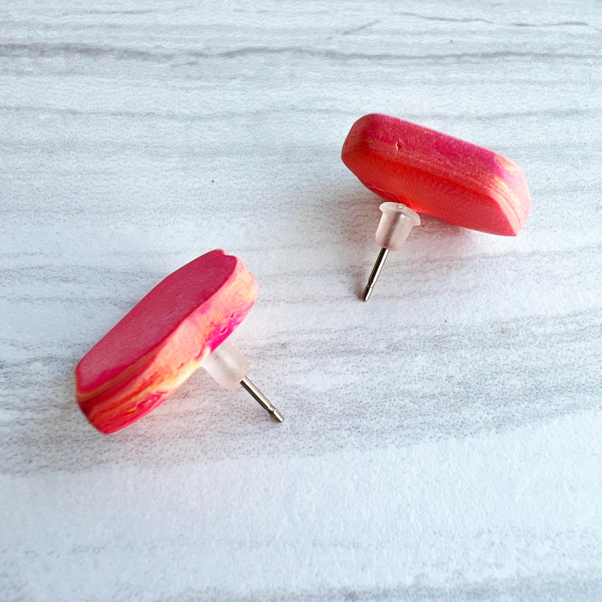 Earrings Orange & Pink Petal Stud Earrings