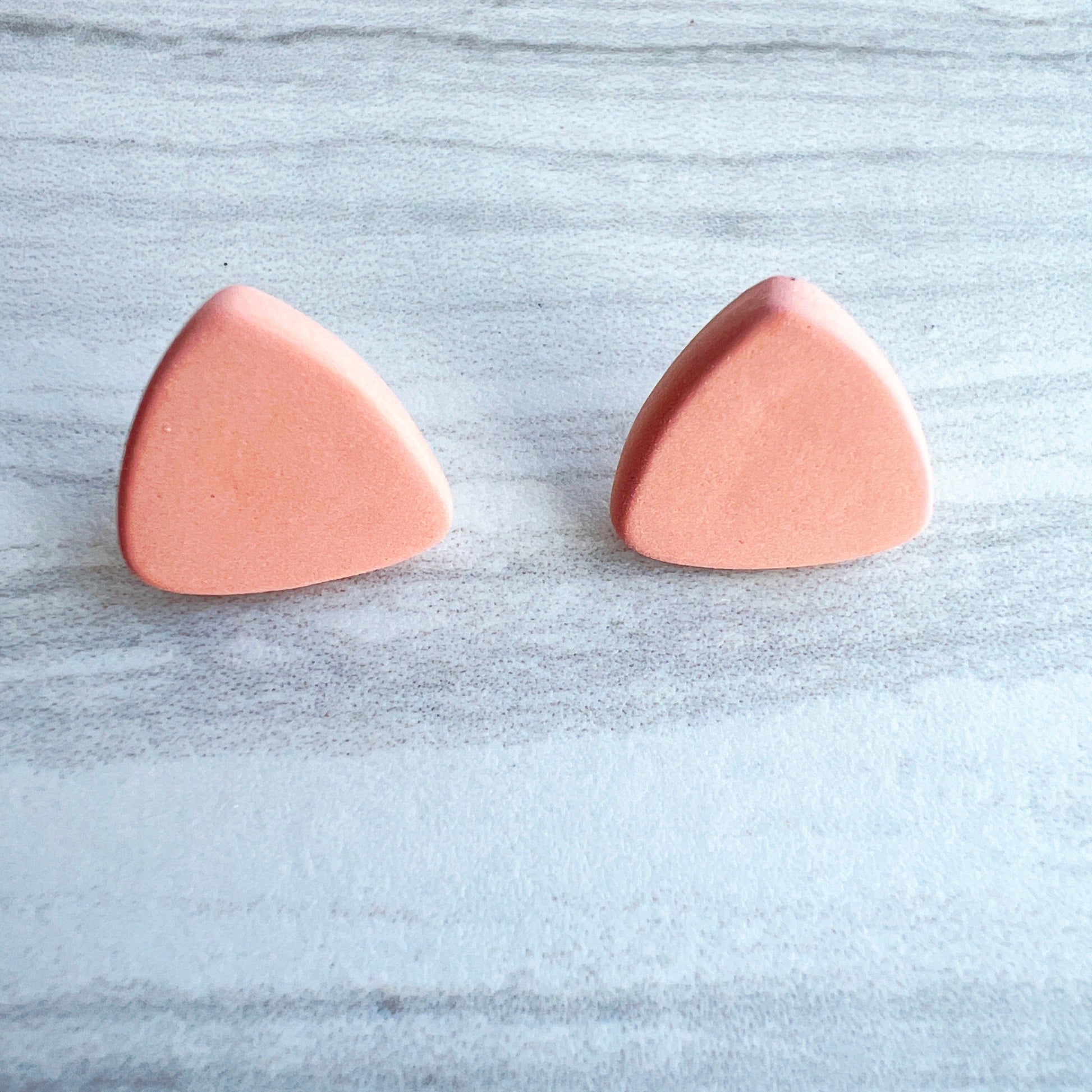 Earring Pale Orange/Tan Triangle Stud Earrings