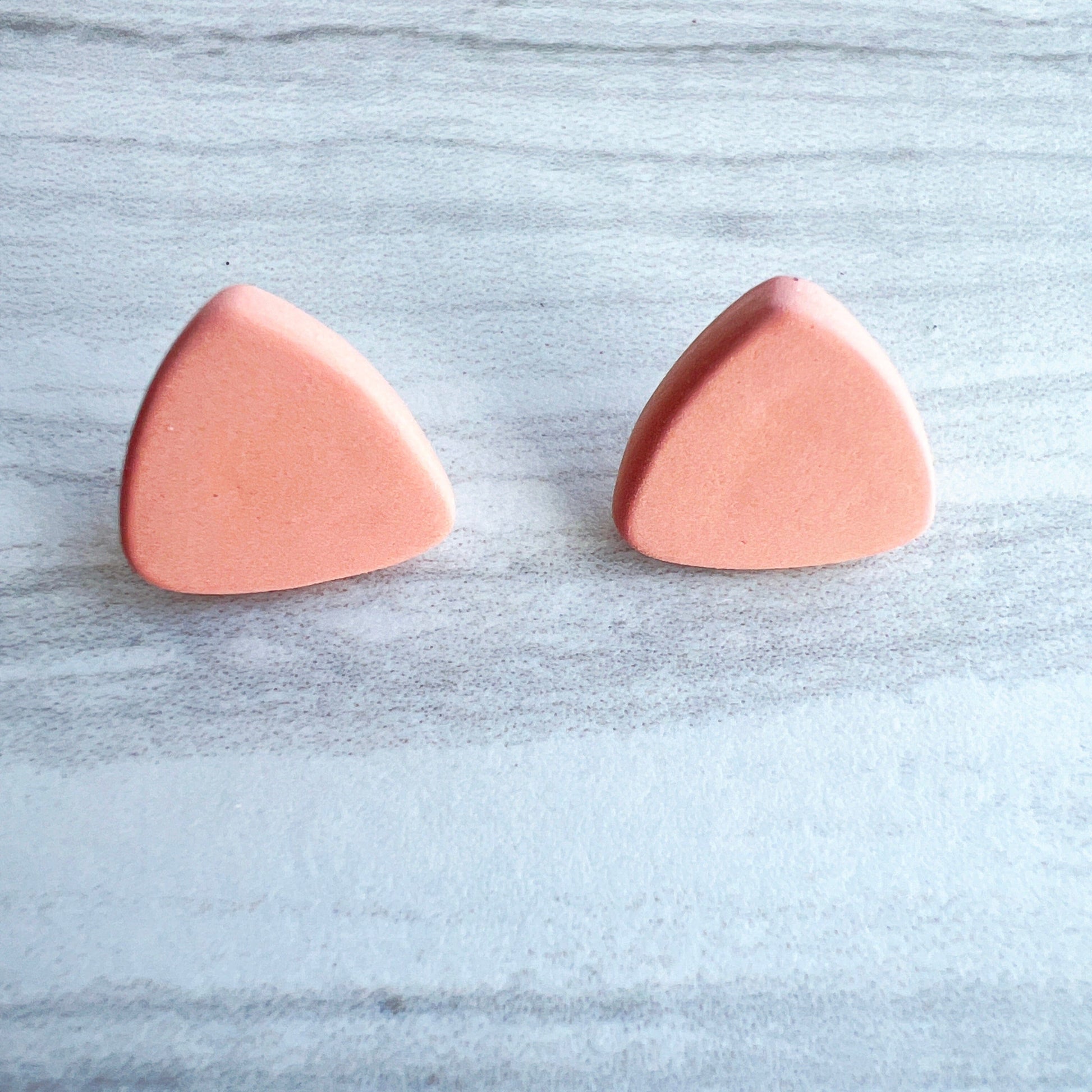 Earrings Pale Orange/Tan Triangle Stud Earrings