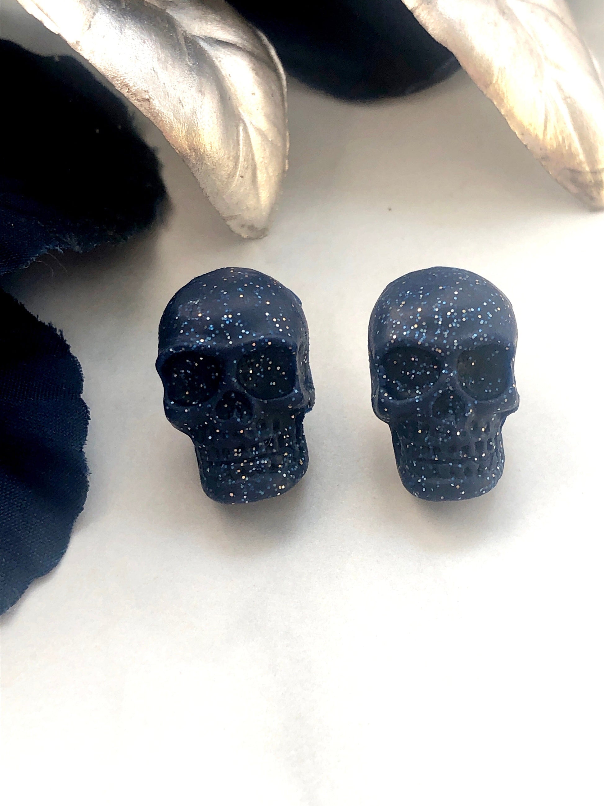 Earrings 1-Pair (Navy) Skull Stud Earrings
