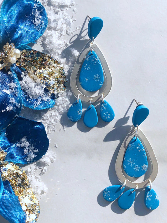 Earrings Lumi - Silver & Blue Teardrop Earrings