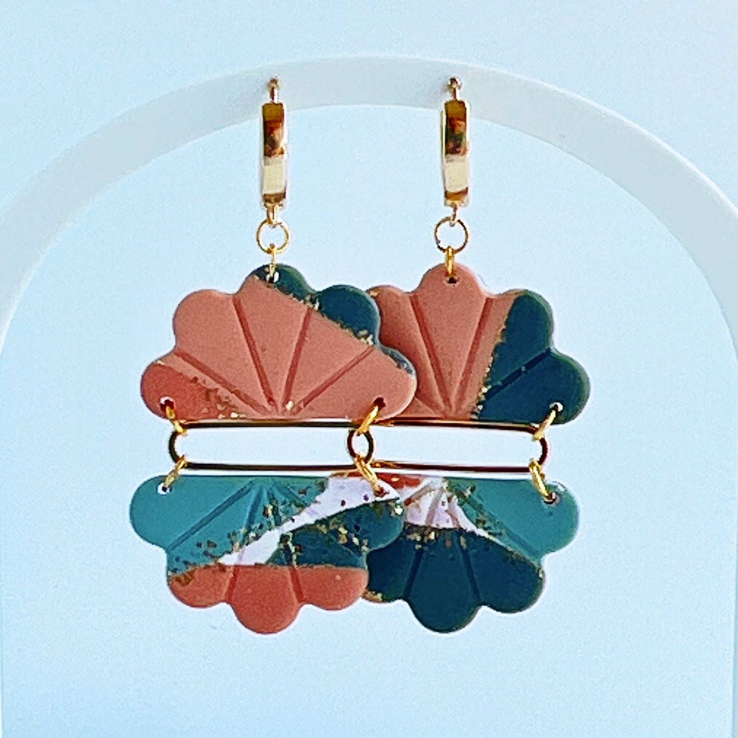 Earrings Melani - Cloud Shapes with 18K Gold Accents
