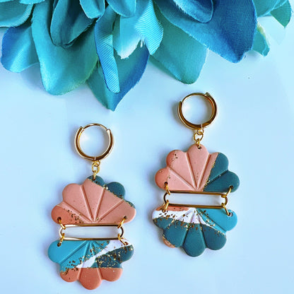 Earrings Melani - Cloud Shapes with 18K Gold Accents